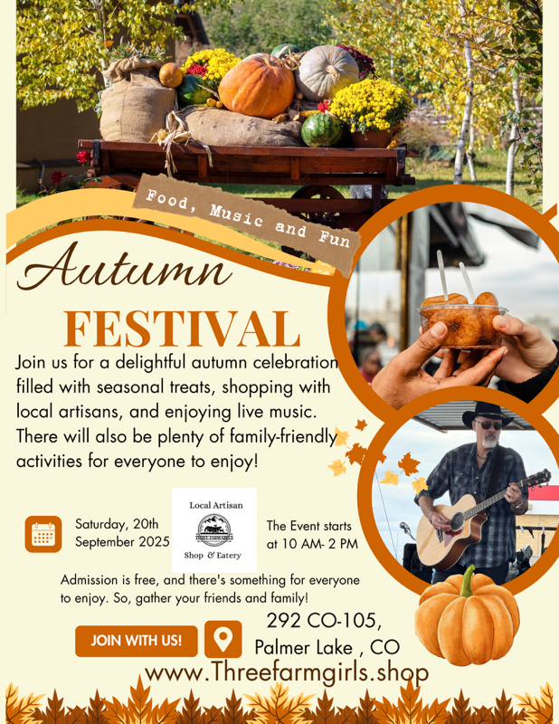 Check out these upcoming events from our sponsor Three Farm Girls!